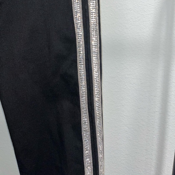 L'AGENCE | Margot Rhinestone Crystal-Stripe High-Rise Skinny Jeans in Black | 25 - Picture 11 of 14